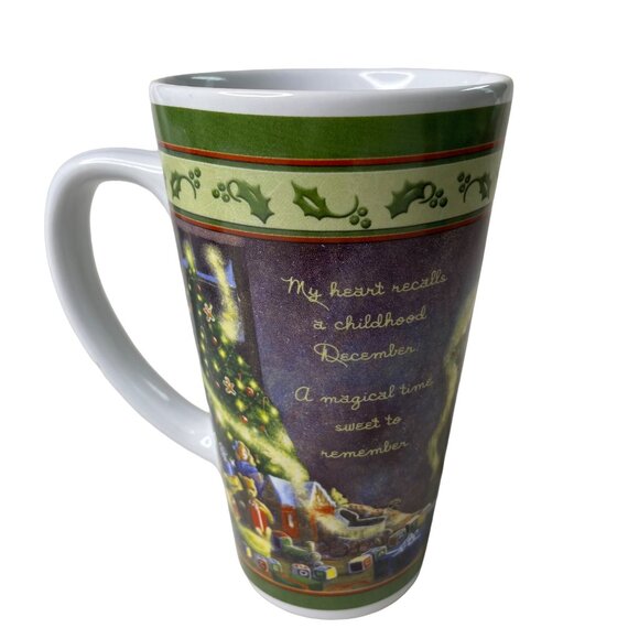 3 Christmas Cocoa Mug Coffee Tea Tall Cup Vintage Santa Image u - Picture 8 of 10